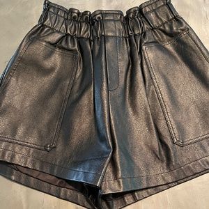Genuine Leather shorts women xxl